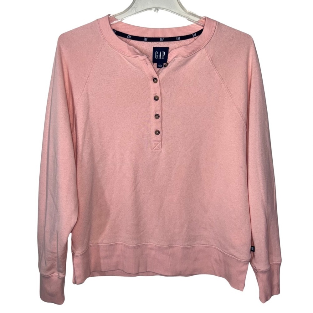 GAP Henley Sweatshirt Pink Women’s Size Large